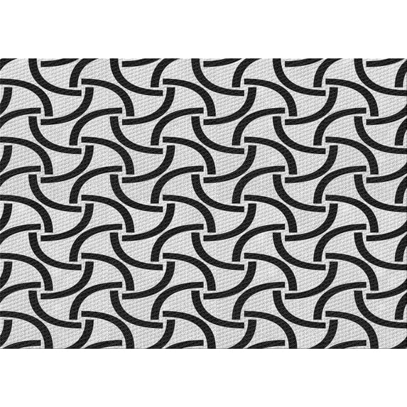 Ahgly Company Indoor Rectangle Patterned Dark Gray Black Area Rugs, 6' x 9'