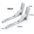thumbnail image 1 of SPRING 2PCS Triangle Folding Angle Bracket With Matching Screws 60KG Heavy Support Wall Mounted Adjustable Bench Table Shelves white 14in, 1 of 9