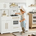 thumbnail image 4 of AILEEKISS Wood Kids Play Kitchen, Pretend Kitchen Playset for Children Age 3 Years up, White, 4 of 11