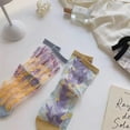 thumbnail image 3 of Vintage Sheer Socks,Summer Transparent Flower Ankle Socks,Thin Mesh Lace Elastic Jacquard Glass Silk Socks, 3 of 7
