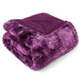 thumbnail image 4 of PAVILIA Faux Fur Throw Blanket Tie-Dye Purple, Soft Fuzzy Warm Sherpa Blankets & Throws for Bed, Fluffy Plush Thick Fleece Throw Blanket for Couch Sofa, Reversible Furry Shaggy Blanket, Purple 50x60, 4 of 7