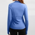 thumbnail image 5 of YYDGH Women Long Sleeve Shirts Sun Protection Summer Fall Quick Dry Hiking Shirts Quarter Zipper Pullover Running Athletic Tops Light Blue XXL, 5 of 9