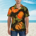 thumbnail image 2 of Disketp Hawaiian Shirts For Men,Orange Pumpkin Autumn Maple Falling Leaves Print Mens Casual Short Sleeve Button Down Shirts Beach Shirt, 2 of 7