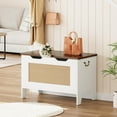 thumbnail image 4 of Aoile 30" Storage Box, Storage Bench with Safety Hinge & Handles, 350lb Load Capacity, Brown White, 4 of 9