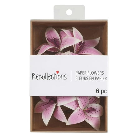 UPC: 0195158648195 | Pink Tiger Lily Paper Flowers by Recollections™  6ct.