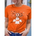 thumbnail image 5 of VILOVE Women Halloween Boo T-Shirts Funny Ghost Pumpkin Spider Graphic Crew Neck Tees Tops, 5 of 5