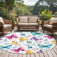 thumbnail image 5 of Spring Colorful Butterflies 6ft Round Rugs, Spring Floral Art Decor Washable Non-Slip Area Rugs for Living Room Bedroom Kitchen, Soft Low Pile Dining Room Kicthen Circle Carpet, Indoor Floor Rug, 5 of 9