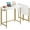White and Golden, variant on Portable 23.6" Mobile Folding Laptop Desk with Wheels, Rolling Cart Table for Small Space Office Couch or Bed Use in Natural White