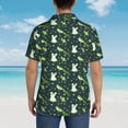 thumbnail image 4 of Pofeuu Green Frogs Print Hawaiian Shirt for Men Sleeves Casual Button Down Summer Beach Dress Shirts T-Shirts,Small, 4 of 7