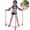 Pink, variant on GanFindX Folding Kids Roller Skate Trainer, Adjustable Height Skater Aid Training Walker with Silent Casters for Toddlers Children, Denim Blue