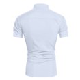 thumbnail image 5 of OIOLOYJM Mens Dress Shirt Regular Fit Stand Collar Stretch Short Sleeve Button Down Business Work Shirts Lightweight Breathable Foldable Outdoor Office Outfits White L, 5 of 5