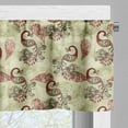 thumbnail image 3 of Ambesonne Winter Valance Pack of 2, Peacocks and Snowflakes, 54"X12", Ruby Olive Green Cream, 3 of 5