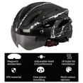 thumbnail image 6 of Jooan for Men Women with Safety Led Back Light Detachable Magnetic Goggles for Visor Mountain & Road Adjustable Adult Cycling Helmets, Black White, 6 of 9