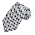 thumbnail image 6 of Jacob Alexander Men's Woven Plaid Pattern Regular Neck Tie - Black, 6 of 7
