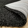 thumbnail image 3 of Maxy Home Bella Solid Black 5 ft. Round Shag Area Rug, 3 of 4