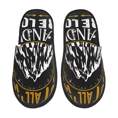 Balery Not All Those Who Wander Are Lost 1 Slient Indoor Furry Fleece Comfort House Shoes Soft Non-Slip Home Shoes Cotton slippers House Slippers-- Medium