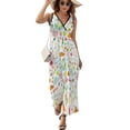 thumbnail image 2 of Happy Passover Dress Fashion Boho Beach Long Dresses Female Party Printed Maxi Dress, 2 of 9