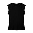 thumbnail image 5 of ITSAME Womens Ribbed Tank Tops Crewneck Sleeveless Shirts Summer Stretchy Casual Tops Black Size L, 5 of 7