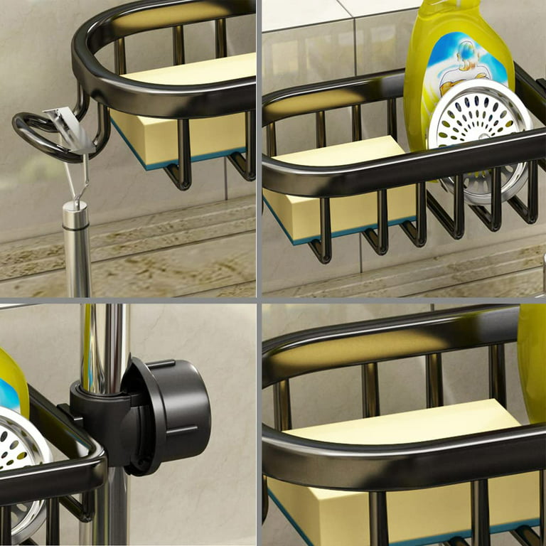 Jeonestan Faucet Sponge Holder Kitchen Sink Caddy Organizer Over Faucet  Hanging Faucet Drain Rack for Sink Organizer