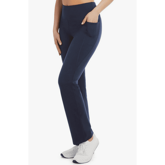 Jockey Women's Premium Pocket Slim Flare Yoga Pants Neo Navy Medium
