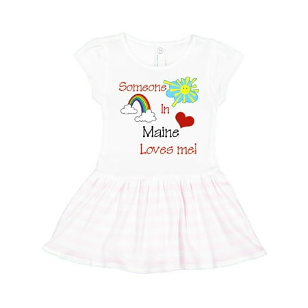 

Inktastic Someone in Maine loves me! Gift Toddler Girl Dress