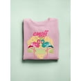 thumbnail image 3 of Flamingo Heart Summer Hibiscus Design Women's Sweatshirt, 3 of 4