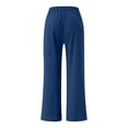 thumbnail image 5 of Edvintorg Womens Casual Loose Elastic Waist Cotton Linen Trousers Loose Plus Size Pants Wide Leg Pants with Pockets, 5 of 5