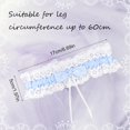 thumbnail image 2 of Blue Wedding Garter Floral Lace One Size Elastic Bridal Garters with bow, 2 of 7