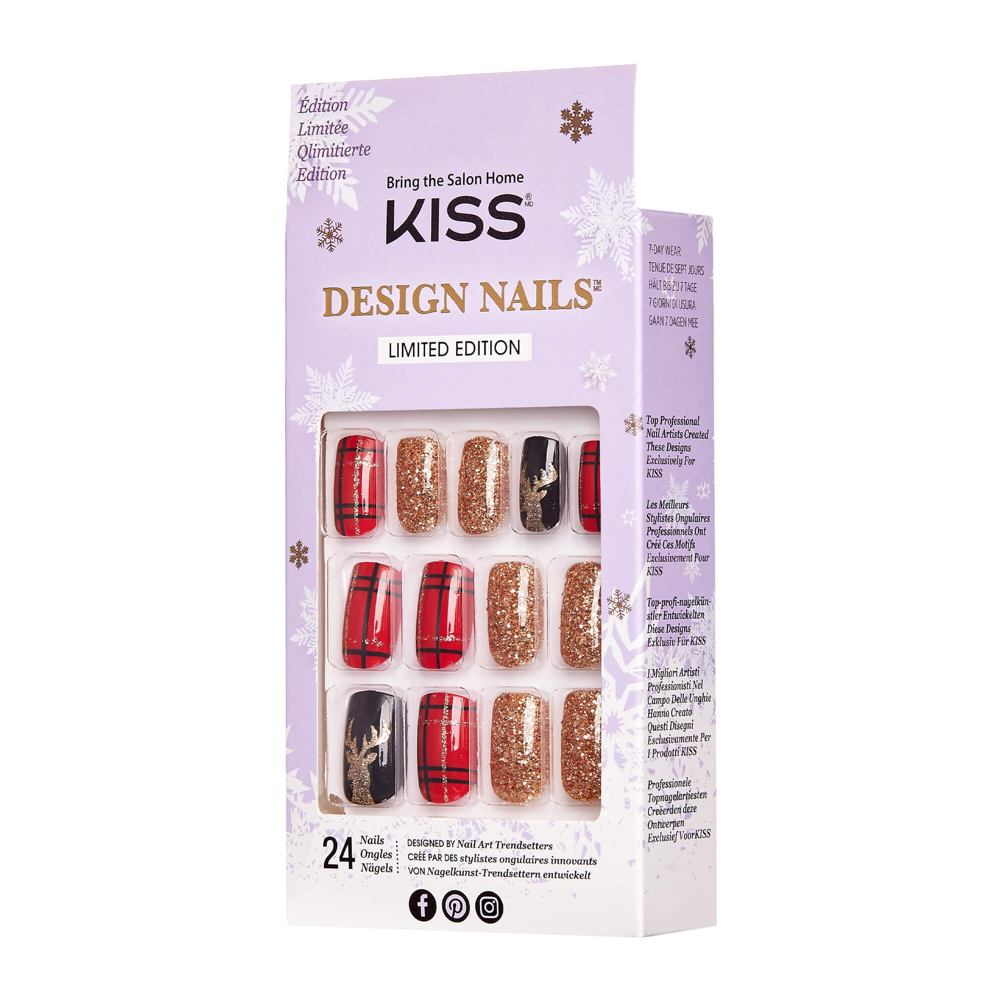 KISS Salon Design Press-On Nails, 'Keep it Spicy', Red, Short Coffin, 27  Ct. – KISS USA