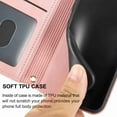 thumbnail image 3 of for Samsung Galaxy A13 5G Flip Case, Premium PU Leather Folio Flip with Design Card Slots Wrist Strap Shockproof Kickstand Magnetic Protective Girls Cover for Samsung A13 5G, Pink, 3 of 6