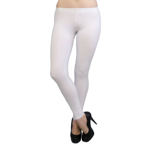 Vivian's Fashions Long Leggings - Cotton, Misses Size (White, 2X)