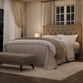 thumbnail image 2 of Amolife Full Bed Frame with Adjustable Headboard, Upholstered Platform Bed, No Box Spring Required, Beige, 2 of 11