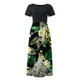 thumbnail image 7 of USSUMA Short Sleeve Crewneck Maxi Summer Dresses for Women 2022 Floral Print Sundresses for Women Beach Flowy High Low Long Plus Size Women's Dresses Wedding Guest, 7 of 7