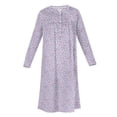 thumbnail image 6 of Aria Women’s Long Sleeve Stretch Velour 44" Sleepwear Nightgown, Sizes XS-5X, 6 of 6