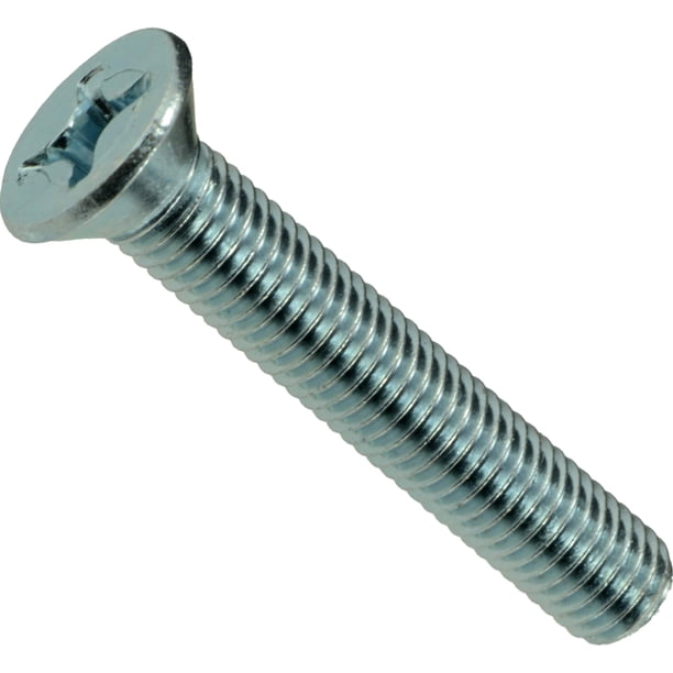 Sujetador difícil de encontrar 014973457303 Tornillos planos Phillips para máquina 1/4-28 x 1-1/2 pieza-20
