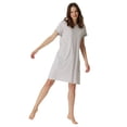 thumbnail image 2 of SCHIESSER camisón señora 95cm - ropa de dormir, manga corta, algodón, estampado Gris/Blanco L (Large), 2 of 6