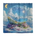 thumbnail image 2 of Yayeee Shower Curtain with Hooks 72"x72" Waterproof Fabric Bathroom Hanging Decor, Crystal Ocean, 2 of 5