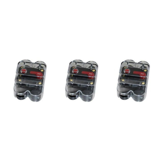 Guardoinrt Car Auto Audio Radio In Line Fuse Breaker Circuit For DC 12V Black 300A 3Set