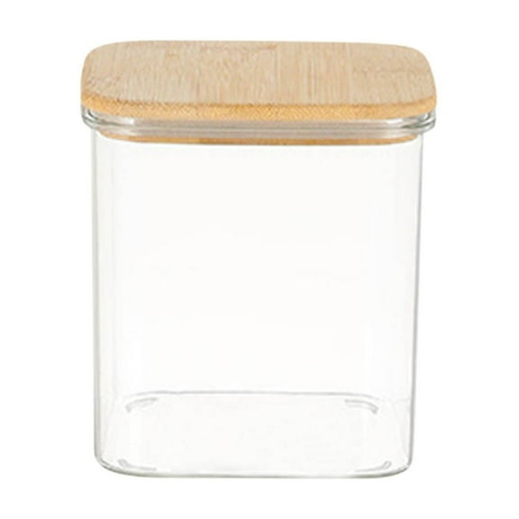 Spaghetti Pasta Storage Jar | Airtight Tall Clear Food Container with Sealing Wood Lid | Durable Stackable Pantry Organizer | Transparent Plastic | Space-Saving Design | 1 Pack
