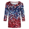 thumbnail image 4 of Lorytime Womens T Shirts 4th of July Button Down Outfits Patriotic Graphic Clothes Lorytime 3/4 Sleeve Festival Wear, 4 of 5