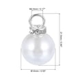 thumbnail image 2 of Pearl Charm, 100pcs 14mm Pendants Faux Pearl Beads Charm for Making Bracelet Earrings Necklace Crafts (Silver), 2 of 6