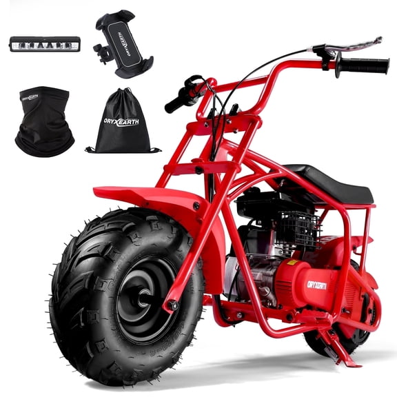 Oryxearth OGM105 Upgrade 4-Stroke Mini Bike, 105CC Gas Powered Dirt Bike,Off-Road Trail for Adult, up to 24 Mph, Red