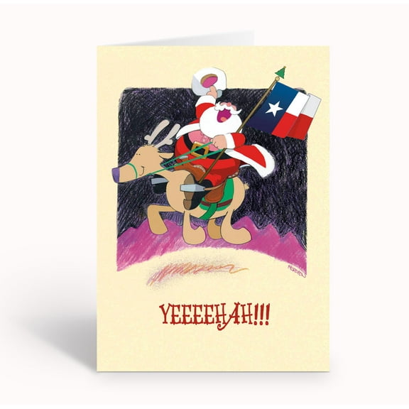 Yeeeehah Texas Christmas Card- 18 Cards and Envelopes - 40016