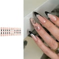 thumbnail image 2 of French Tip Black Edges Press Nails Reusable ABS Christmas Manicure Set For Parties Weddings And Daily Fashion, 2 of 8