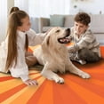 thumbnail image 4 of Modern Mid-Century Sun Rays Area Rugs Boho Abstract Orange Stripes Rugs Washable Easy Clean Soft Carpet for Living Room Bedroom Home Decor Throw Mat 4x5ft, 4 of 8