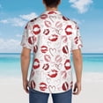 thumbnail image 4 of Gukieu Red Lips Print Men's Short-sleeved Shirts, Button-down Lapel Hawaiian Shirts, T-shirts, Beach Vacation Summer Casual Wear,X-Large, 4 of 7