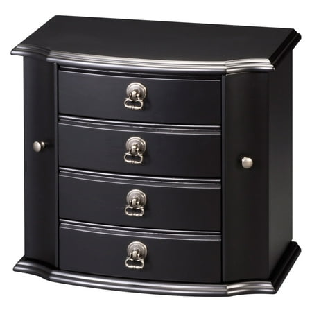 Wooden Black Jewelry Box - 12.75W x 11.4H in.