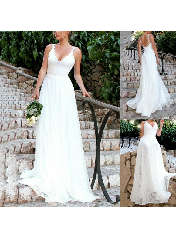 deep v bridal gown