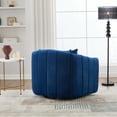 thumbnail image 5 of 360° Swivel Accent Barrel Chair Velvet Channel Tufted Armchair for Living Room Bedroom Apartment, 5 of 8
