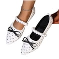 thumbnail image 5 of SuTry Women's Pointed Toe Flats Polka Dot Bow Detail Slip On Elastic Strap Lightweight Comfortable Casual Walking Shoes(37), 5 of 9